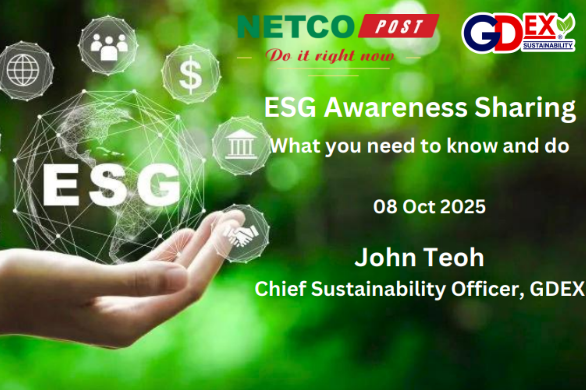 Netco Post cùng GDEX lan tỏa tinh thần ESG - Hướng đến phát triển bền vững Netco Post cùng GDEX lan tỏa tinh thần ESG - Hướng đến phát triển bền vững