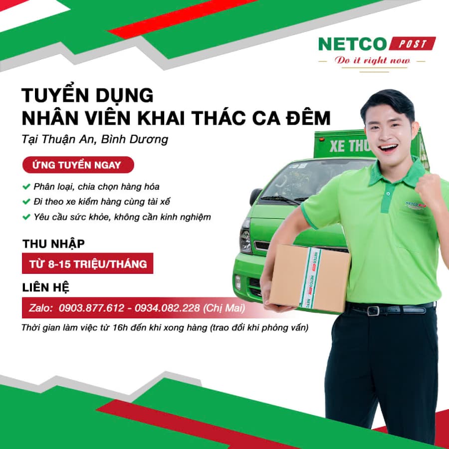 NHÂN VIÊN KHAI THÁC CA ĐÊM - BÌNH DƯƠNG